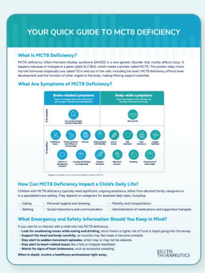 Cover of Your Quick Guide to MCT8 Deficiency